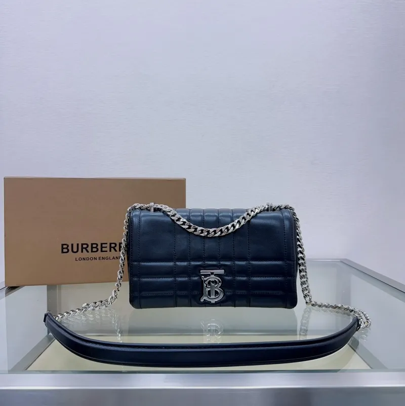 Burberry Black Quilted Leather Chain Shoulder Bag