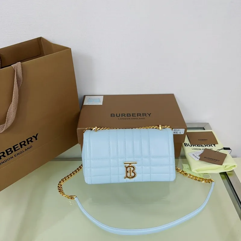 Burberry Light Blue Quilted Satchel Bag - Image 3
