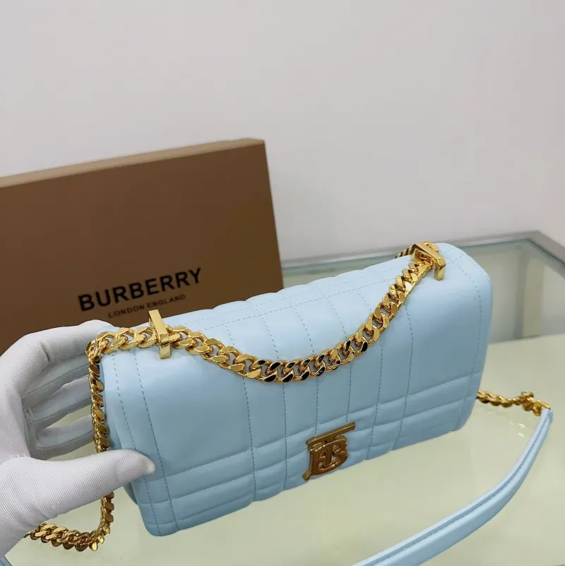 Burberry Light Blue Quilted Satchel Bag - Image 5