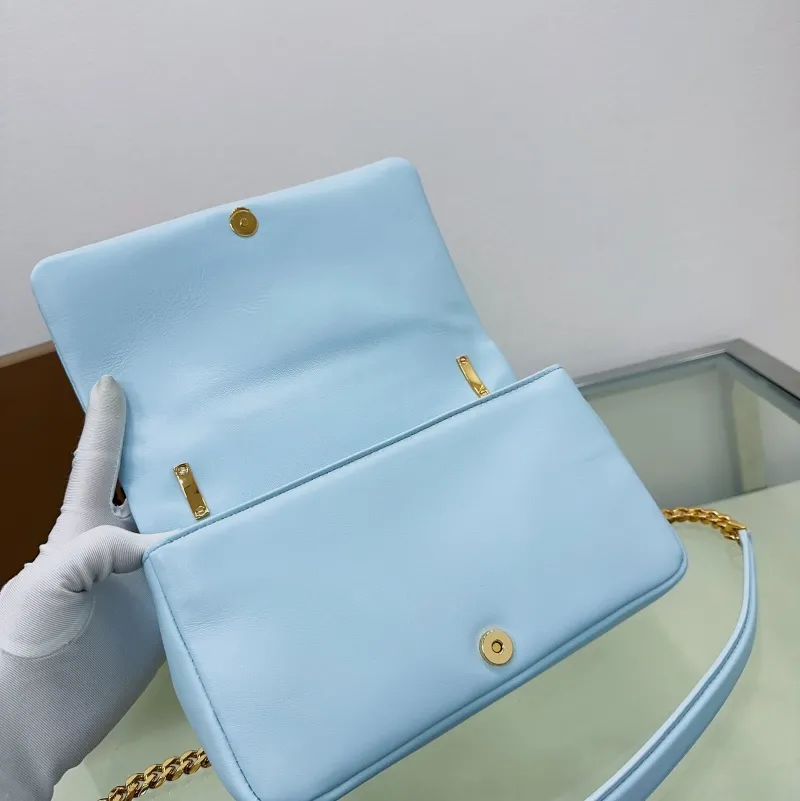 Burberry Light Blue Quilted Satchel Bag - Image 7