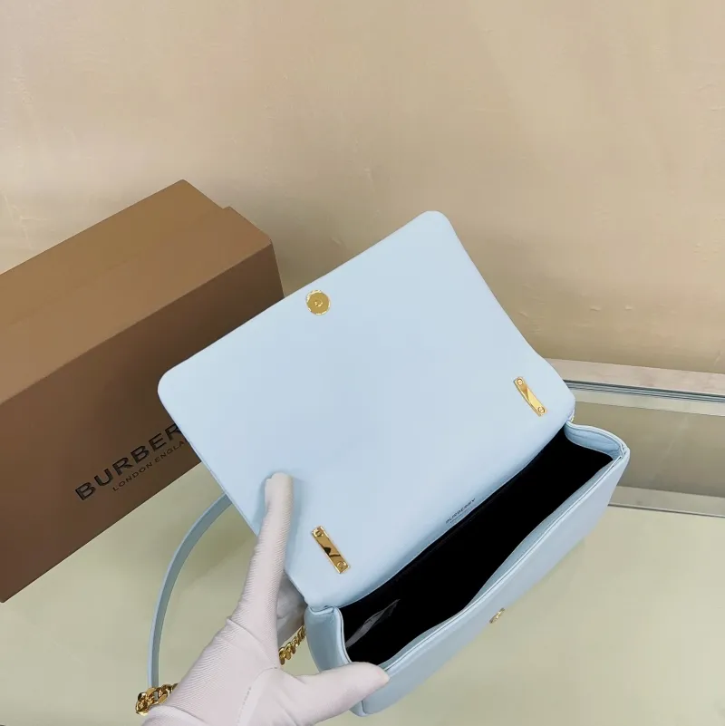 Burberry Light Blue Quilted Satchel Bag - Image 8