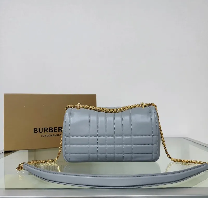Alternative view of Burberry Light Gray Quilted Chain Shoulder Bag