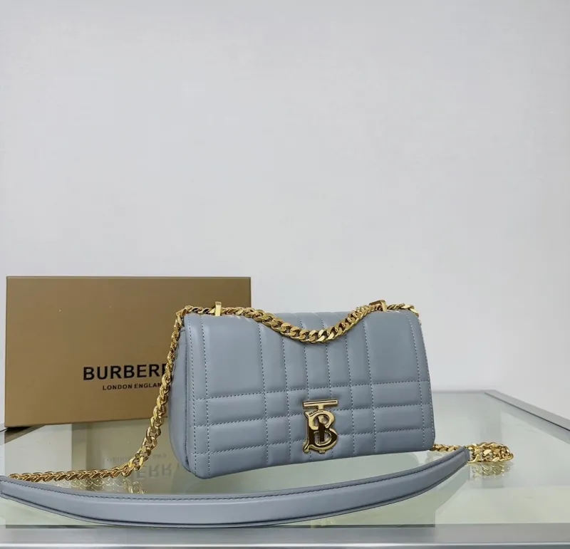 Burberry Light Gray Quilted Chain Shoulder Bag - Image 3
