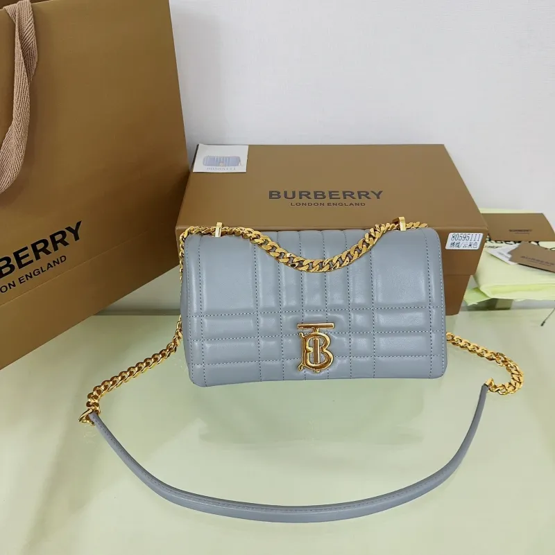 Burberry Light Gray Quilted Chain Shoulder Bag - Image 4