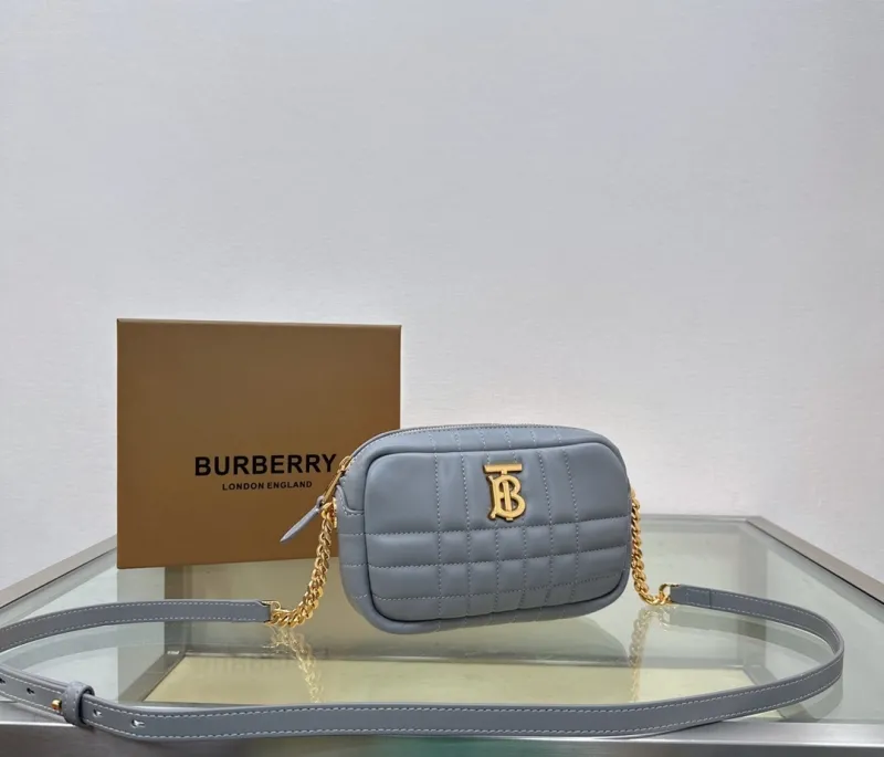 Burberry Gray Quilted Crossbody Camera Bag - Image 3