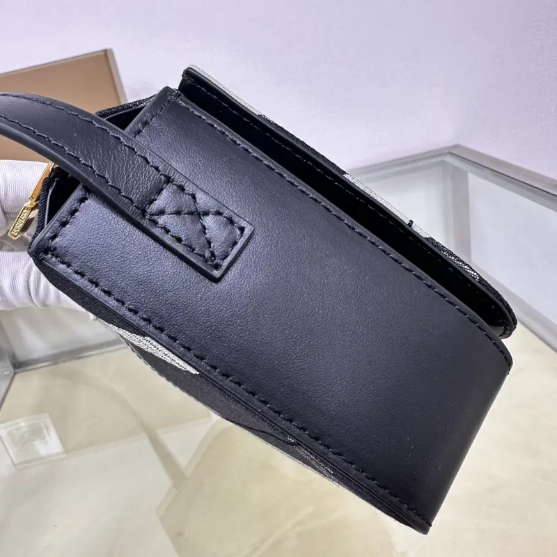 Burberry Black White Check Crossbody Satchel Bag - Image 4
