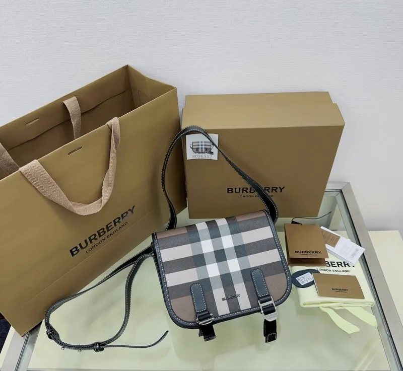 Burberry Dark Check Crossbody Bag 8036552