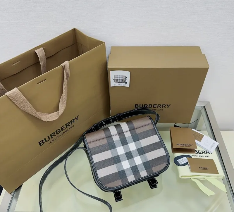 Alternative view of Burberry Dark Check Crossbody Bag 8036552