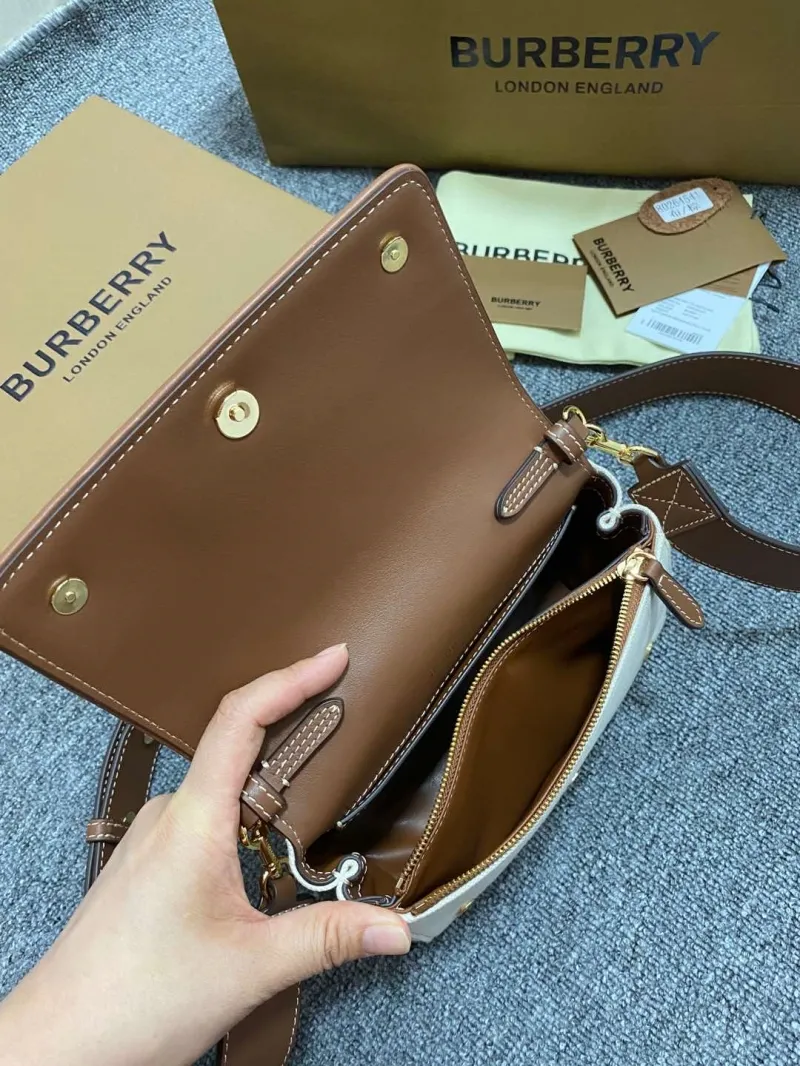Burberry Beige Brown Satchel Bag 80264541 - Image 8