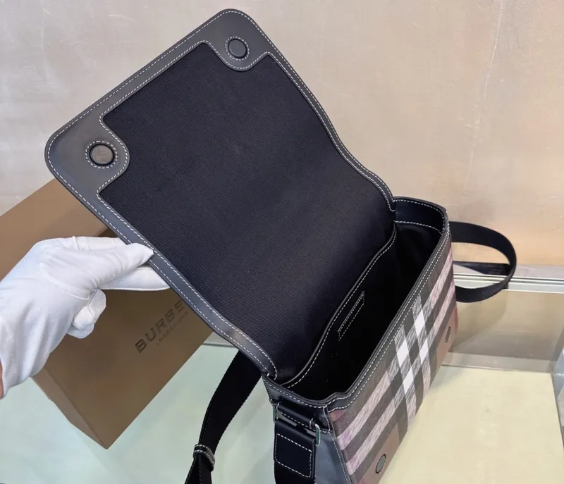 Burberry Classic Check Crossbody Messenger Bag - Image 7