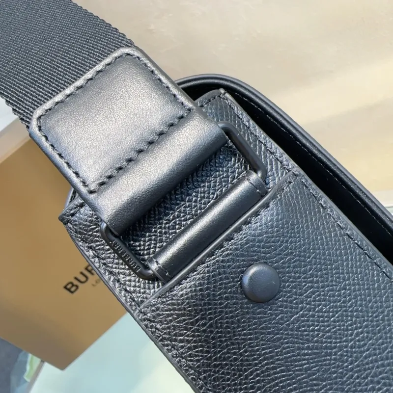 Burberry Black Leather Crossbody Messenger Bag - Image 9