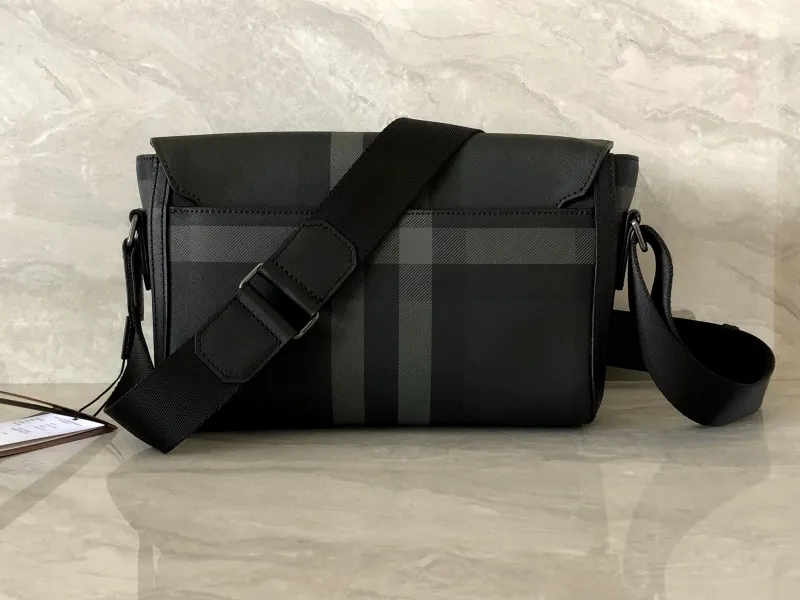 Alternative view of Burberry Black Charcoal Check Messenger Bag