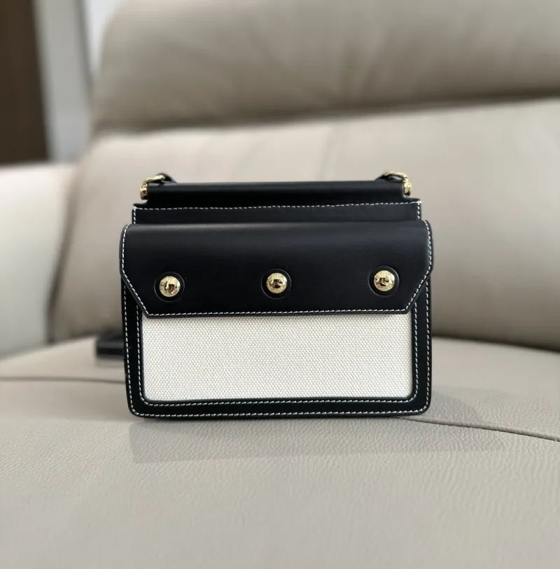 Alternative view of Burberry Black White Crossbody Satchel Bag