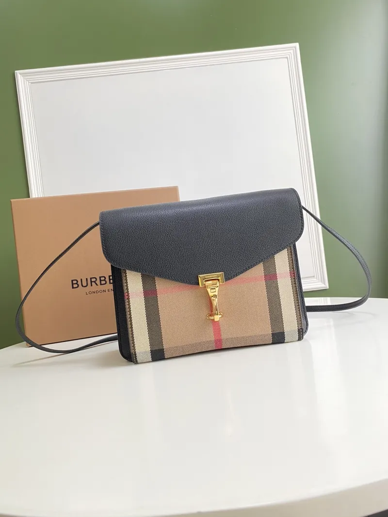 Burberry Black Check Crossbody Satchel Bag