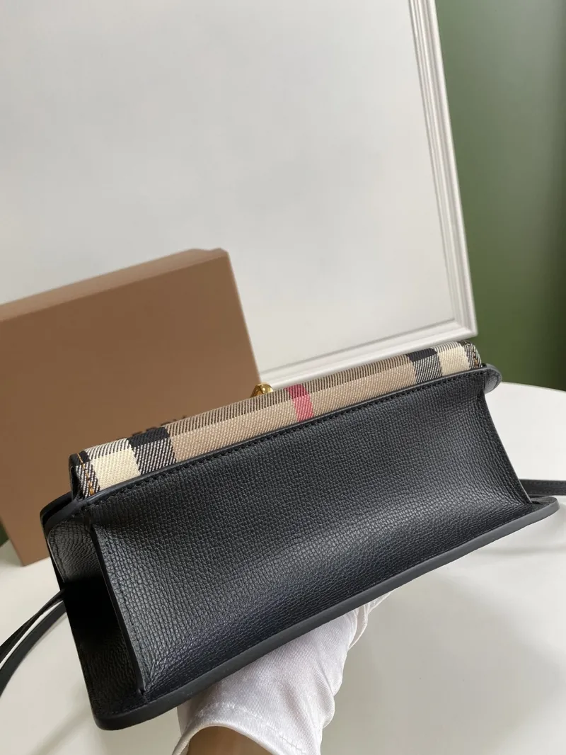 Burberry Black Check Crossbody Satchel Bag - Image 5