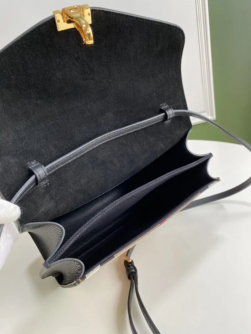 Burberry Black Check Crossbody Satchel Bag - Image 7