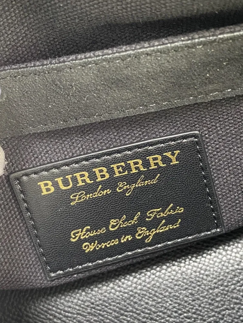 Burberry Black Check Crossbody Satchel Bag - Image 9