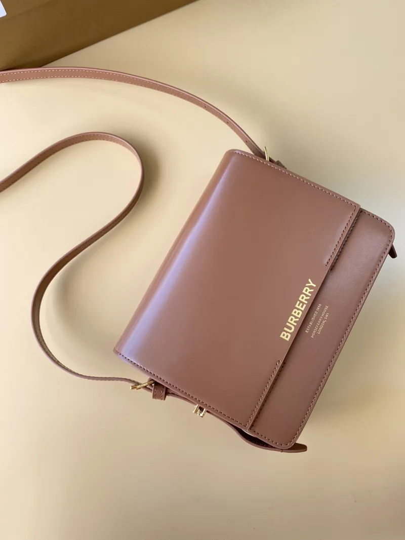 Alternative view of Burberry Brown Leather Crossbody Satchel Bag