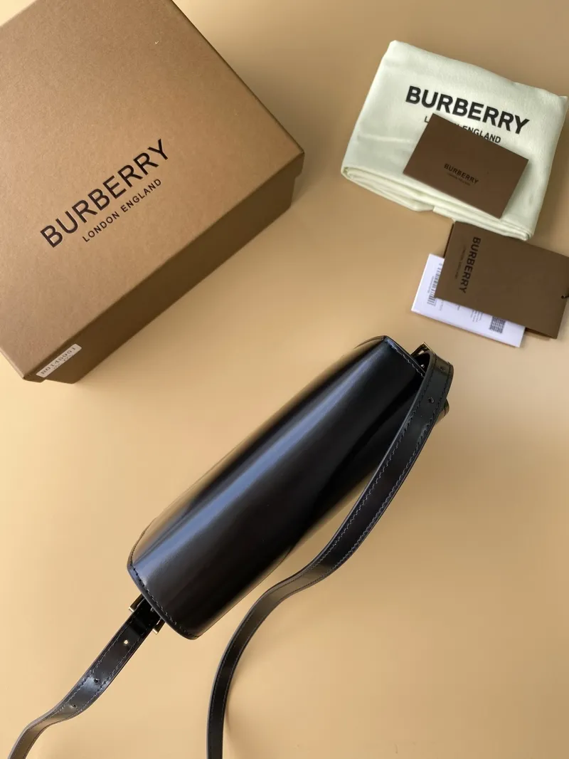 Burberry Black Leather Crossbody Satchel Bag - Image 4