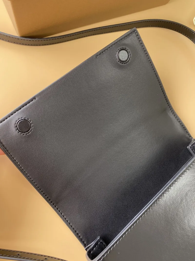 Burberry Black Leather Crossbody Satchel Bag - Image 7