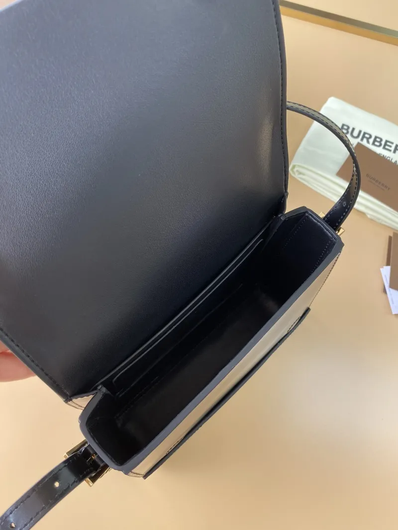 Burberry Black Leather Crossbody Satchel Bag - Image 8