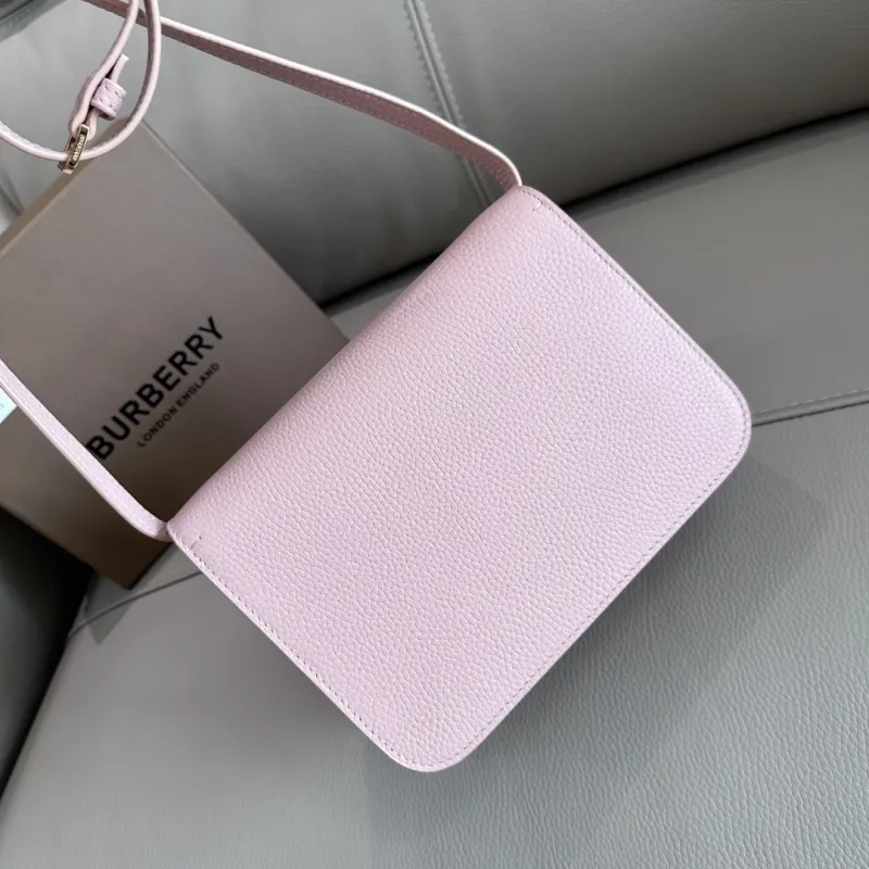 Burberry Pink Leather Crossbody Satchel Bag - Image 4
