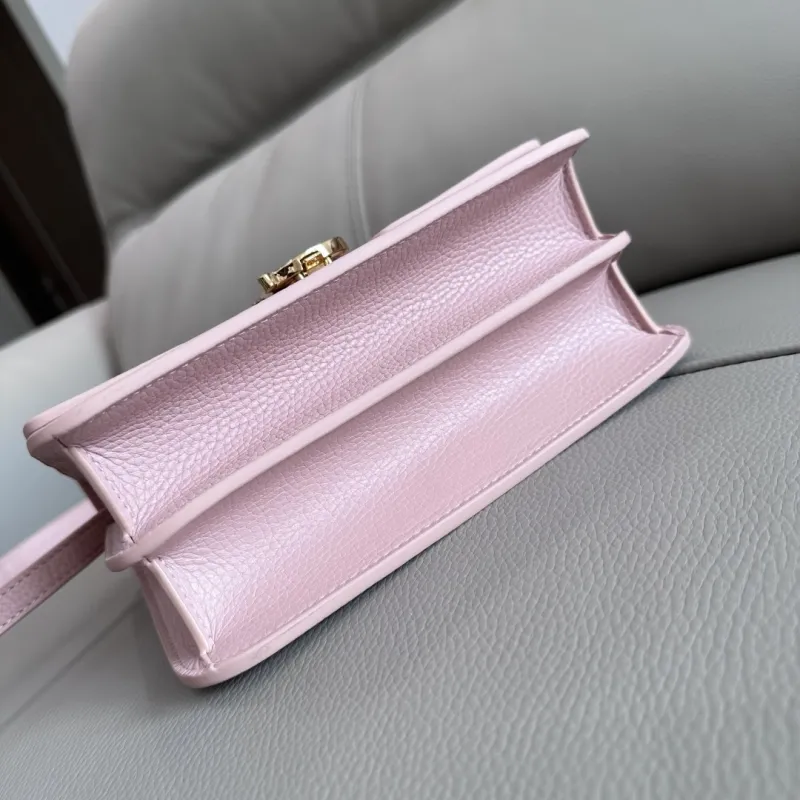 Burberry Pink Leather Crossbody Satchel Bag - Image 5