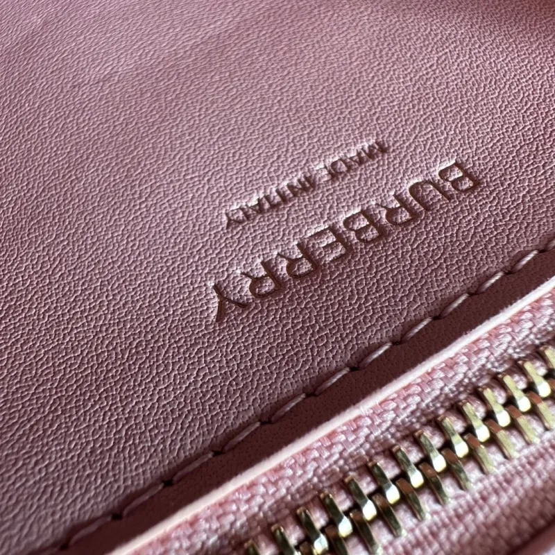 Burberry Pink Leather Crossbody Satchel Bag - Image 8