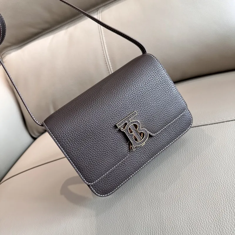 Burberry Dark Gray Crossbody Satchel Bag 198 - Image 3