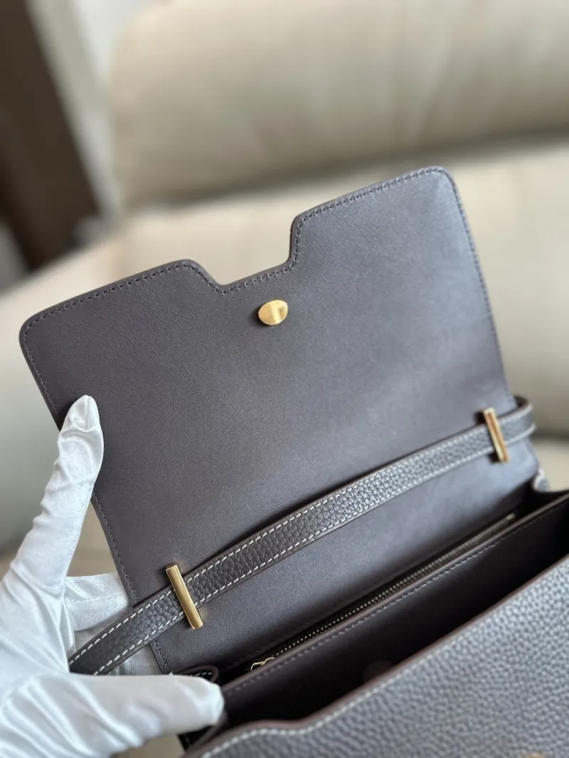 Burberry Dark Gray Crossbody Satchel Bag 198 - Image 8