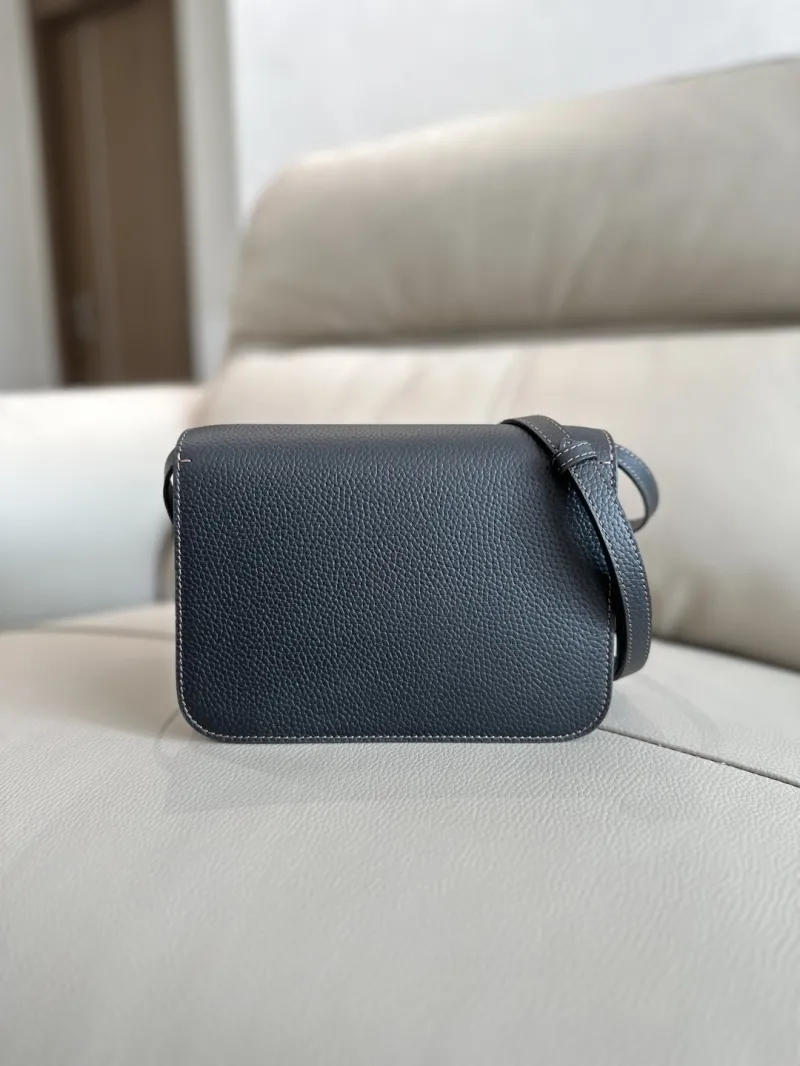 Alternative view of Burberry Dark Gray Leather Crossbody Satchel Bag