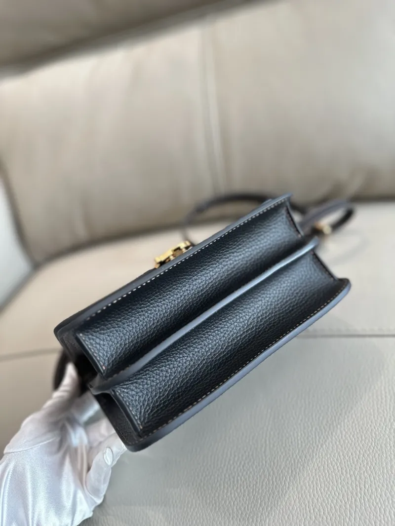 Burberry Dark Gray Leather Crossbody Satchel Bag - Image 5
