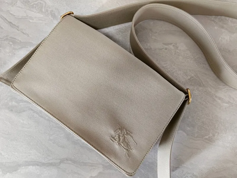 Burberry Light Gray Crossbody Satchel Bag 203 - Image 9