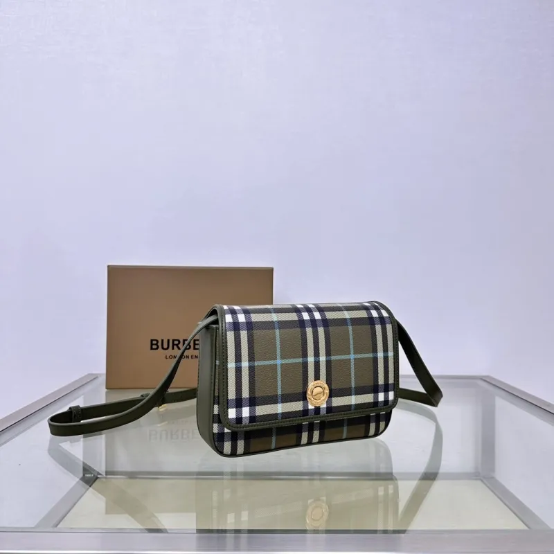 Alternative view of Burberry Olive Check Crossbody Satchel Bag 204