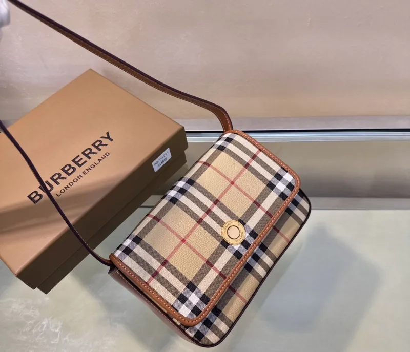 Burberry Vintage Check Satchel Crossbody Bag 205 - Image 7