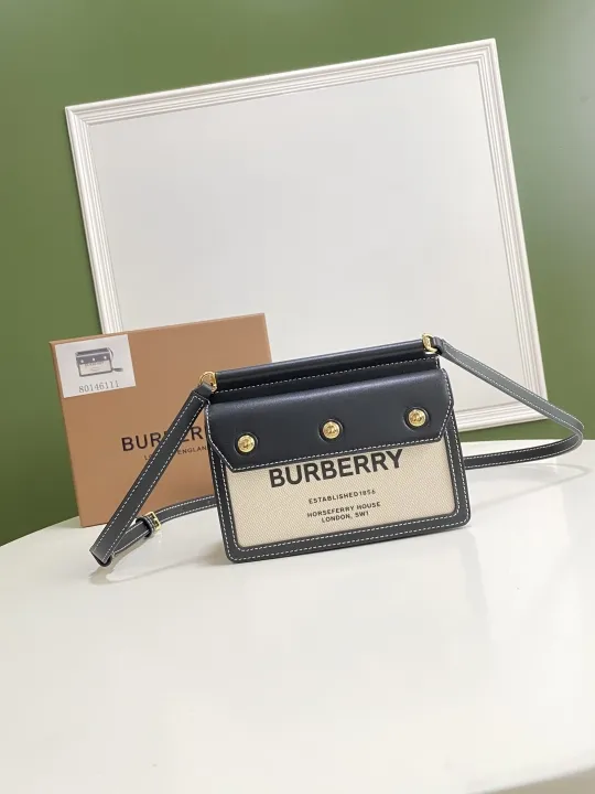 Burberry Navy Beige Crossbody Satchel Bag 80146111