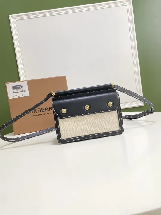 Alternative view of Burberry Navy Beige Crossbody Satchel Bag 80146111