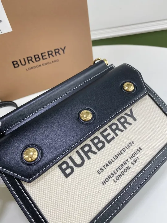 Burberry Navy Beige Crossbody Satchel Bag 80146111 - Image 3