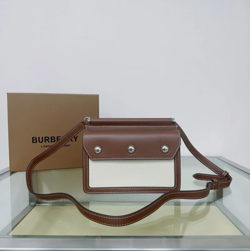 Alternative view of Burberry Brown White Crossbody Satchel Bag 207