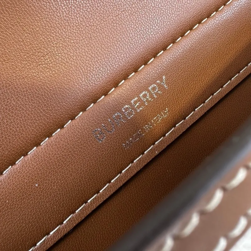 Burberry Brown White Crossbody Satchel Bag 207 - Image 9