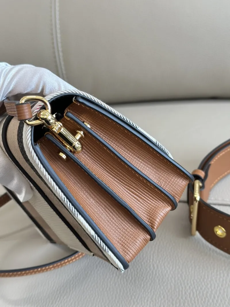Burberry Check Crossbody Satchel Bag - Image 5
