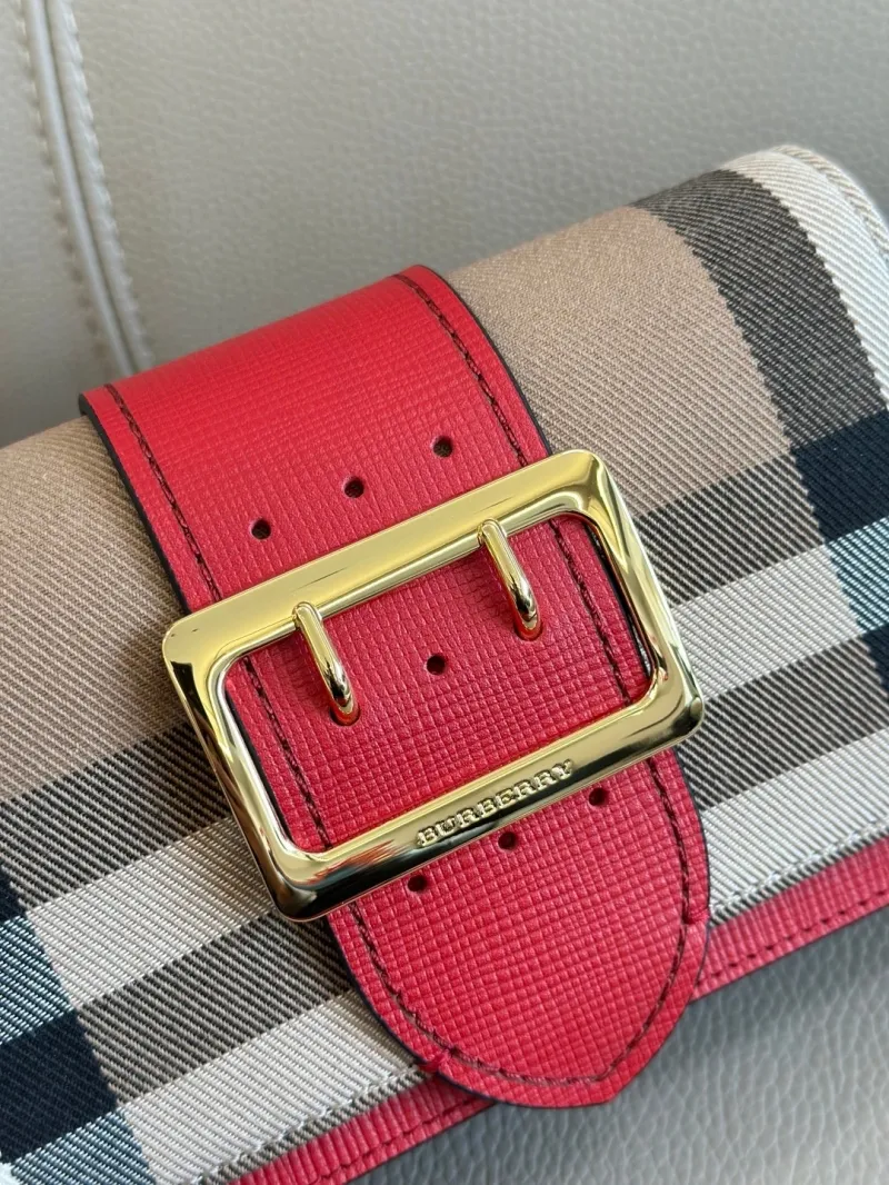 Burberry Red Check Crossbody Bag 210 - Image 4