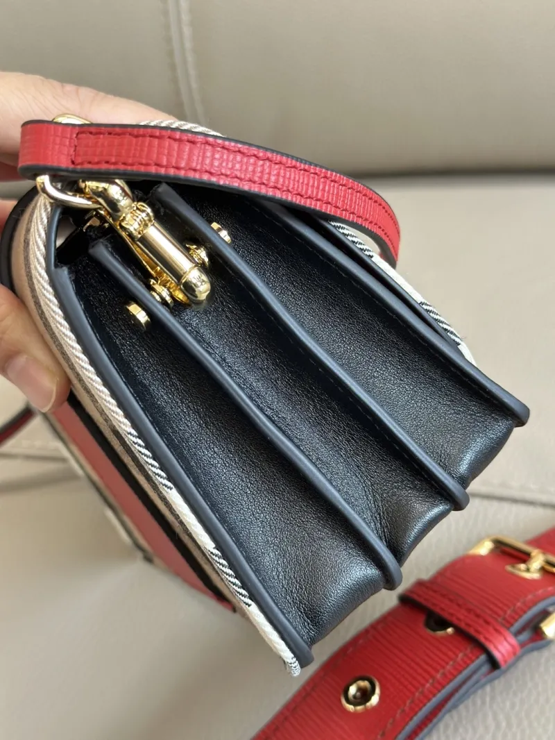 Burberry Red Check Crossbody Bag 210 - Image 5