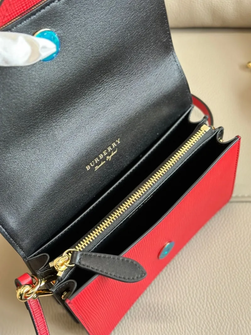 Burberry Red Check Crossbody Bag 210 - Image 8