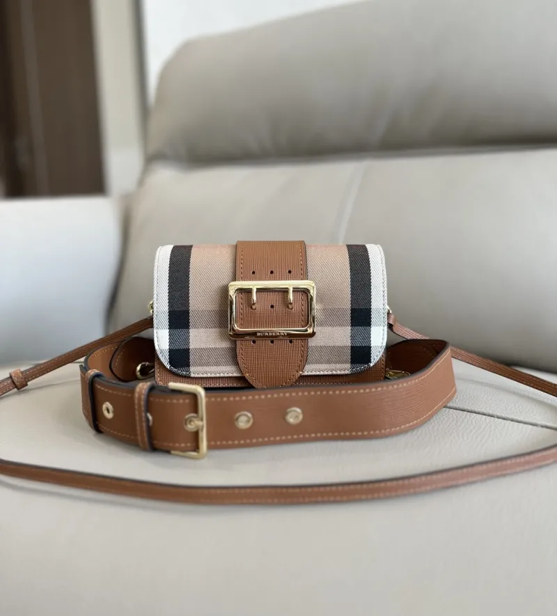 Burberry Brown Check Satchel Crossbody Bag 211