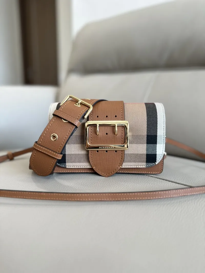 Alternative view of Burberry Brown Check Satchel Crossbody Bag 211