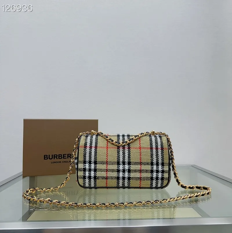 Alternative view of Burberry Beige Vintage Check Chain Shoulder Bag 126936