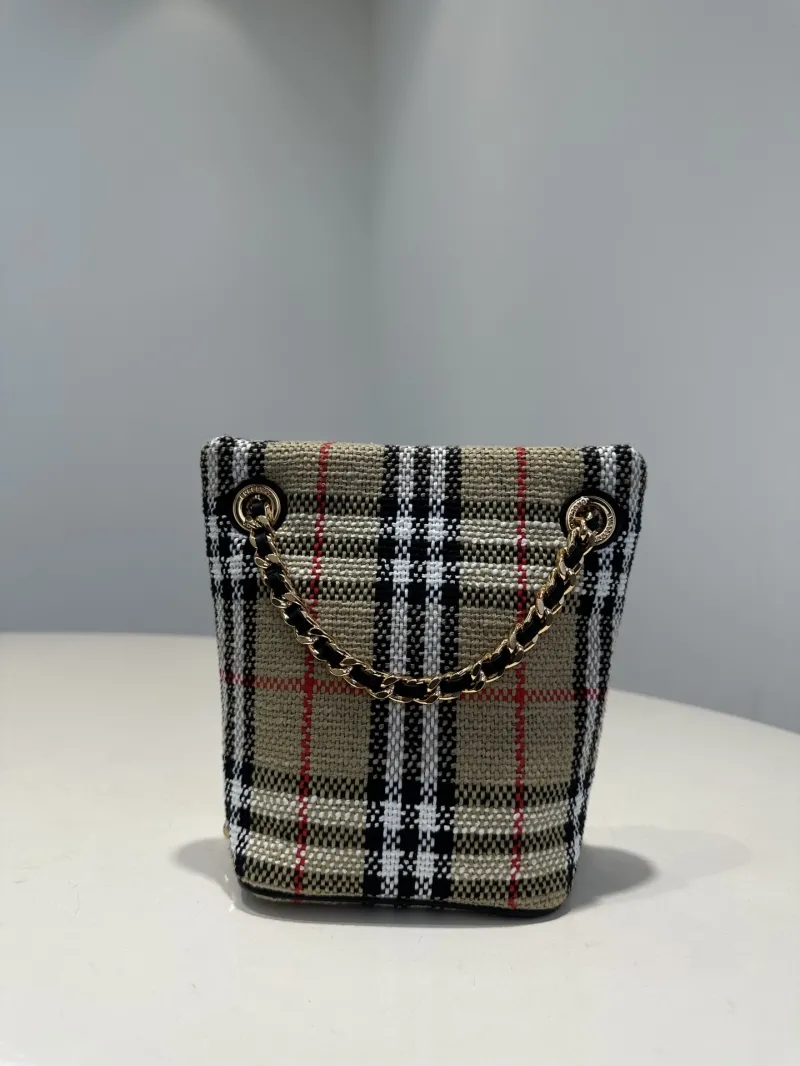 Burberry Mini Vintage Check Chain Bucket Bag 215 - Image 4