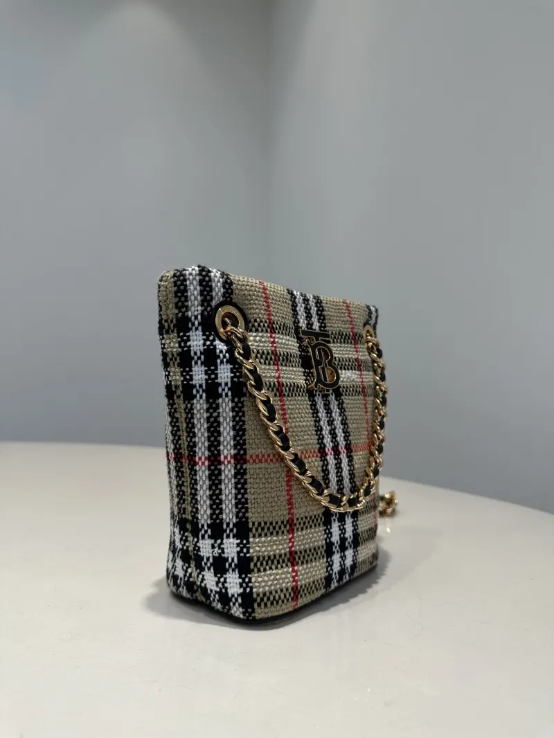 Burberry Mini Vintage Check Chain Bucket Bag 215 - Image 5