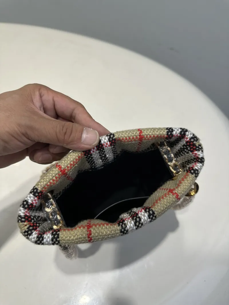Burberry Mini Vintage Check Chain Bucket Bag 215 - Image 8
